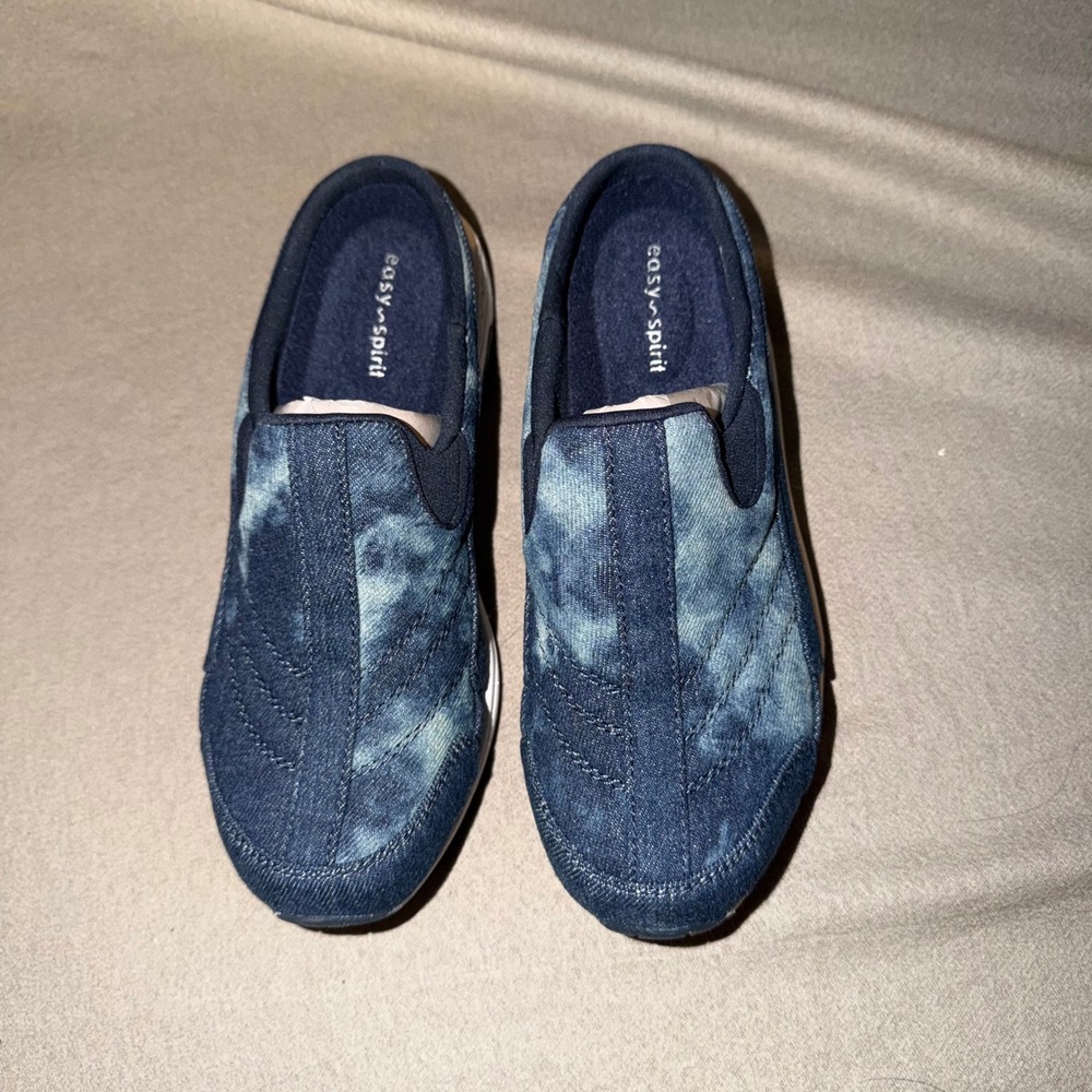 Easy Spirit Traveltime 514 Womens Dark Blue Acid Wash Denim Clogs Mules 6.5 M - Picture 3 of 8